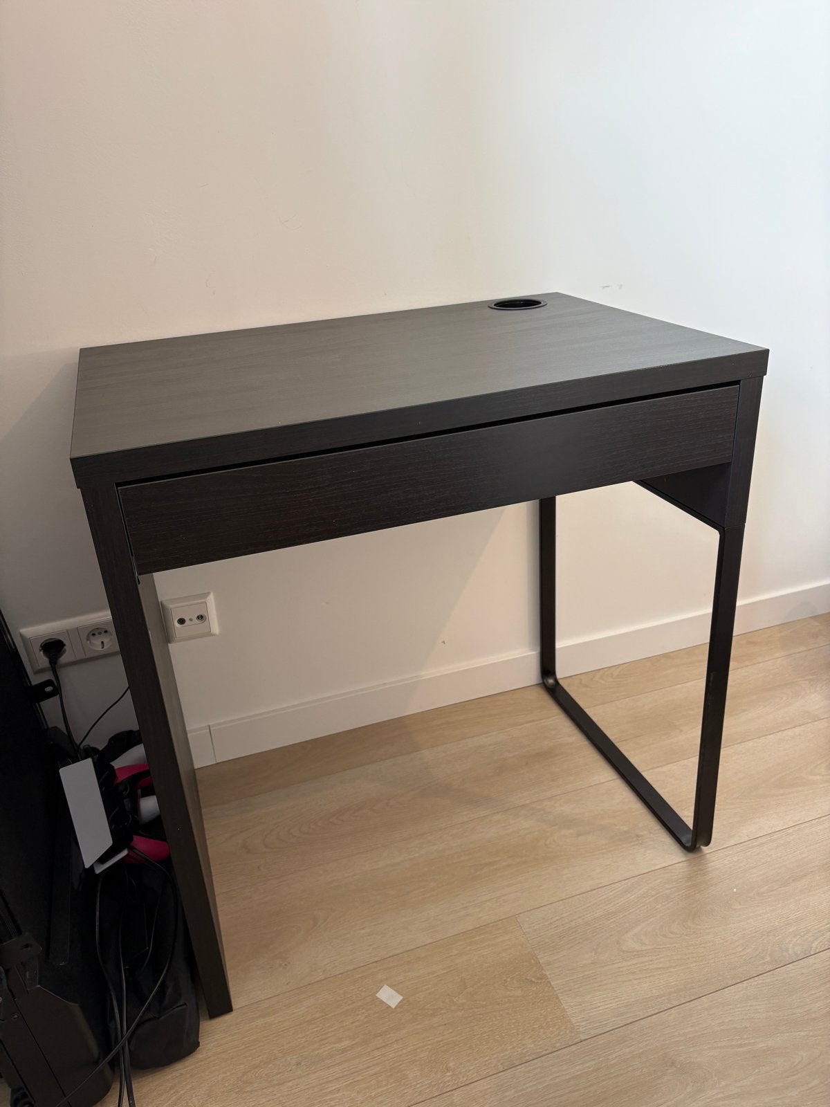 IKEA MICKE Bureau Zwartbruin 73x50 cm met lade, Ophalen, Zwart, Met lades, Spaanplaat of MDF
