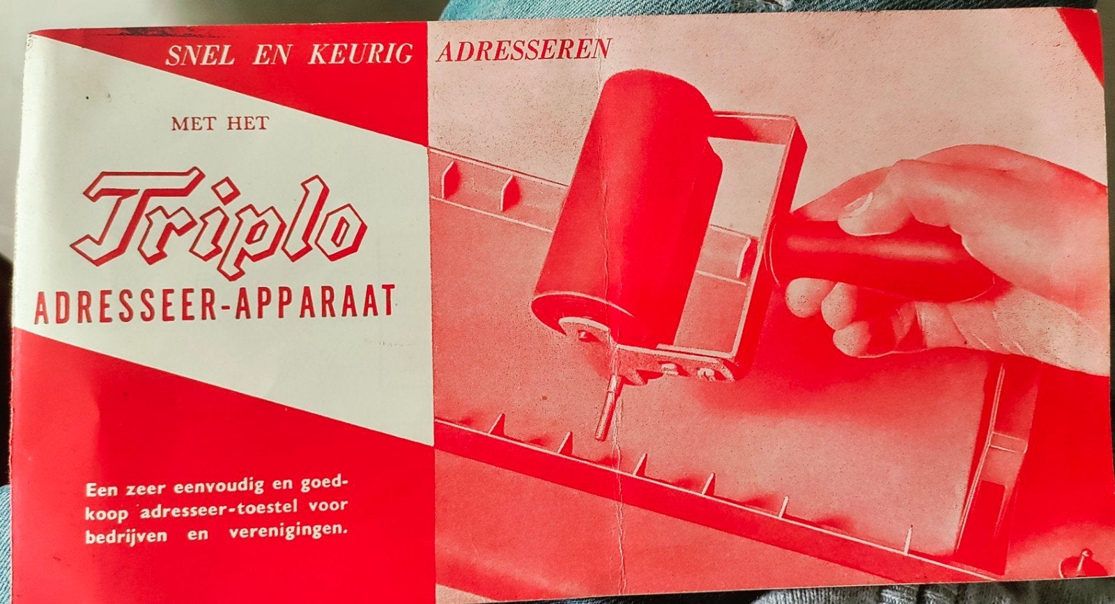 Vintage Triplo Adresseerapparaat in doos, Antiek en Kunst, Ophalen