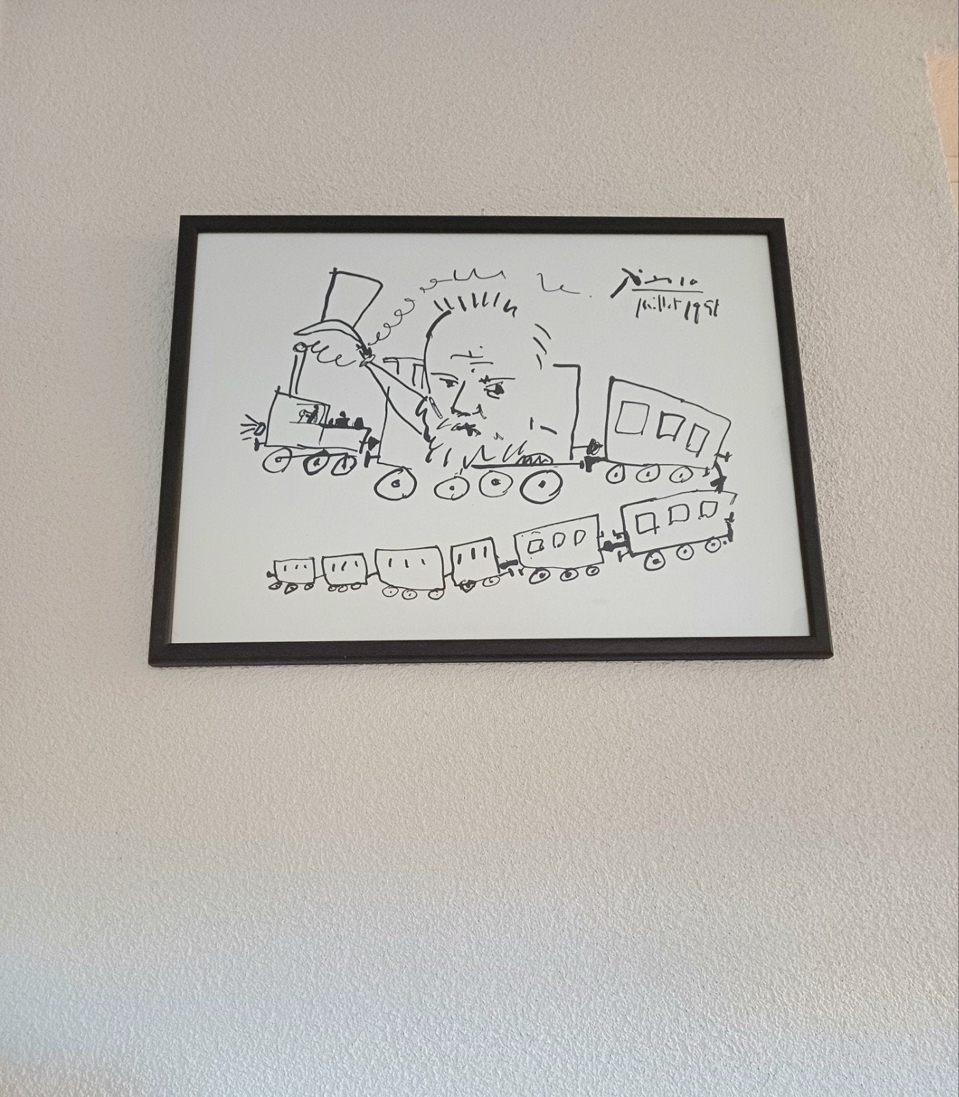 Pablo Picasso –Le Train de Victor Hugo–lithografie ingelijst, Antiek en Kunst, Gelimiteerde oplage, Ophalen of Verzenden, Abstract