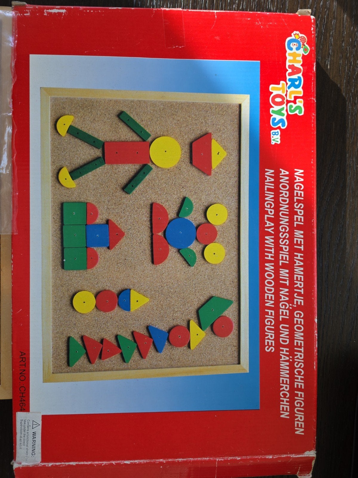 Nagelspel met hamertje en geometrische figuren, Ophalen of Verzenden, Gebruikt, Overige typen