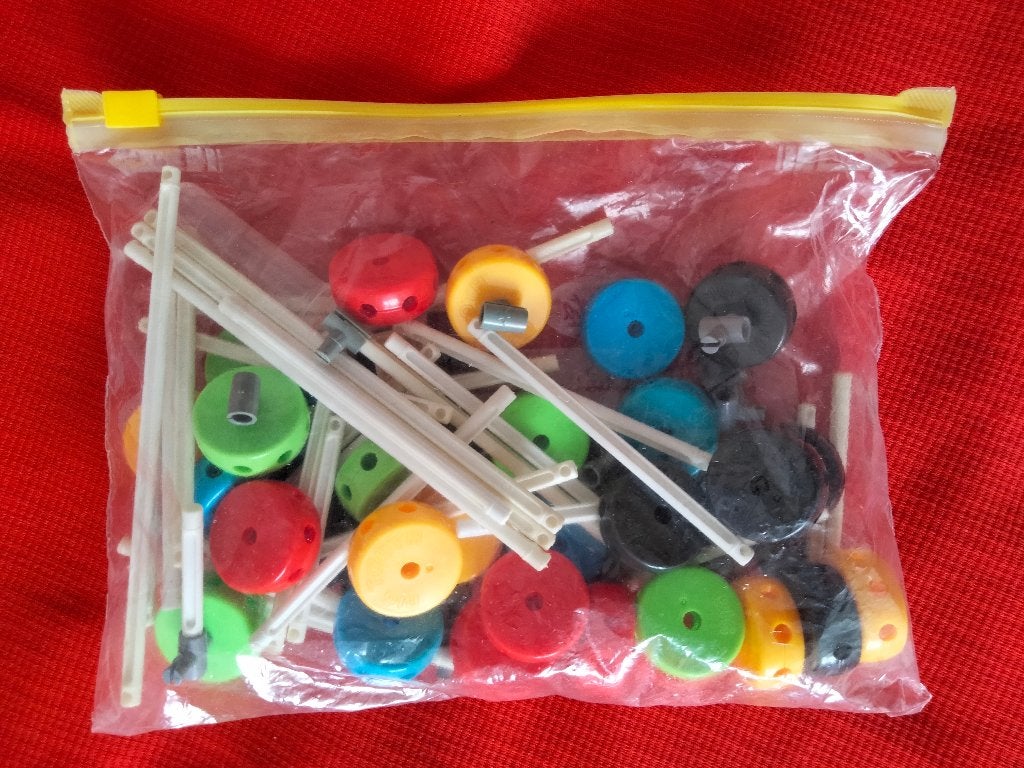 Knutselset: Constructie Speelgoed met Stokjes en Schijven, Hobby en Vrije tijd, Ophalen, Gebruikt, Meerkleurig, Kunststof