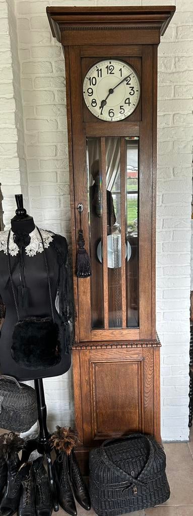 Antieke Hollendse staande eiken klok in perfecte staat, Antiek en Kunst, Antiek | Klokken, Ophalen