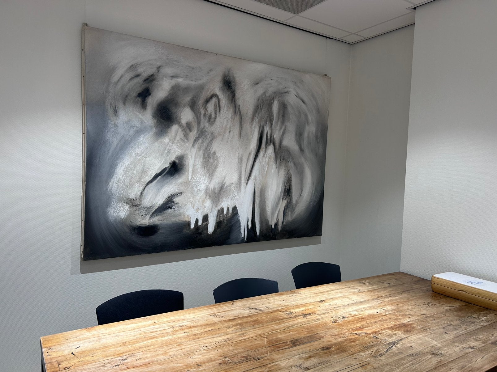 Groot abstract schilderij van Yoz - jaren '80 190x130, Ophalen