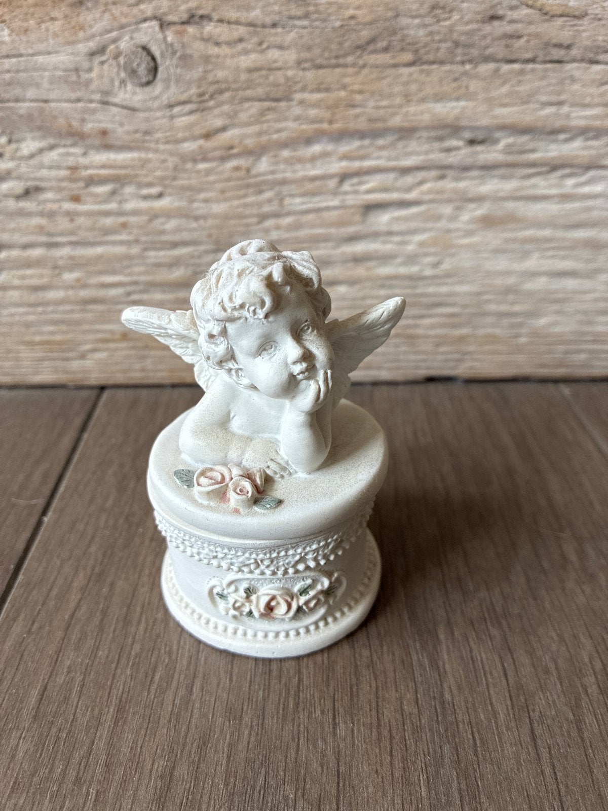 Sieraden doosje met engel en roosjes, Nieuw, Ophalen of Verzenden, Klassiek, Wit