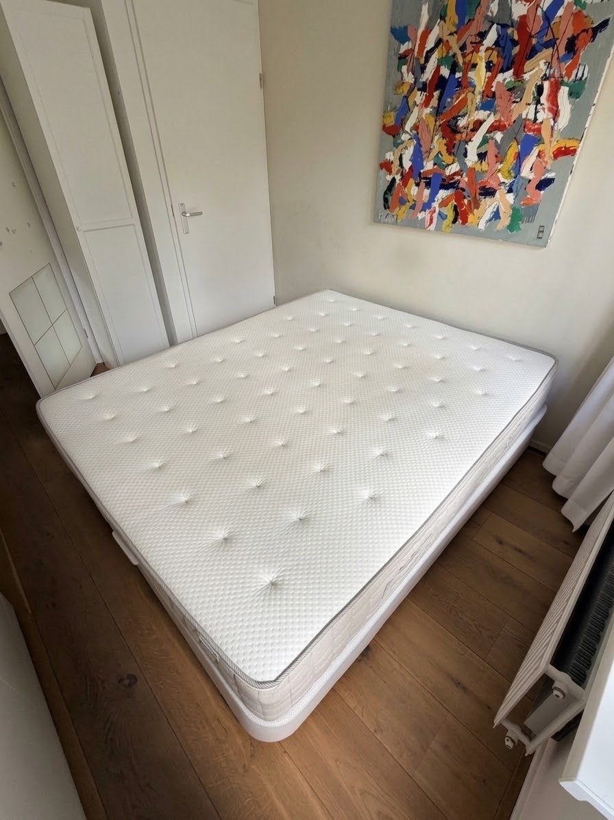 IKEA Kvitsöy bed met Vatneström matras 160x200cm, Huis en Inrichting, Ophalen, Gebruikt, Tweepersoons, Bedbodem