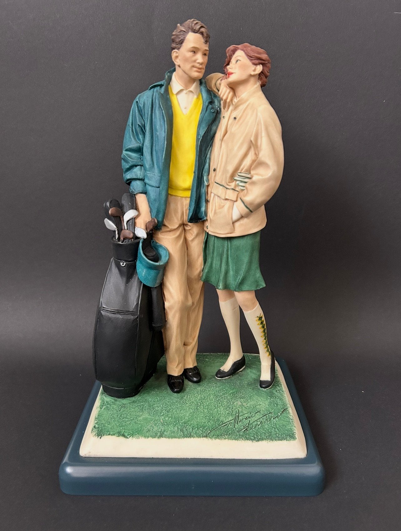 Vintage Beeld Vittorio Tessaro, ‘Golf Couple’, Verzamelen, Beelden en Beeldjes, Ophalen of Verzenden, Zo goed als nieuw