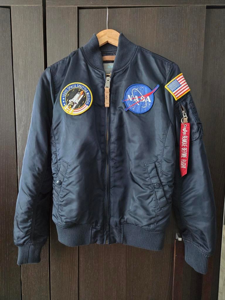 Alpha Industries NASA Bomberjack – maat M – jongens, Alpha Industries, Blauw, Overige maten, Ophalen of Verzenden