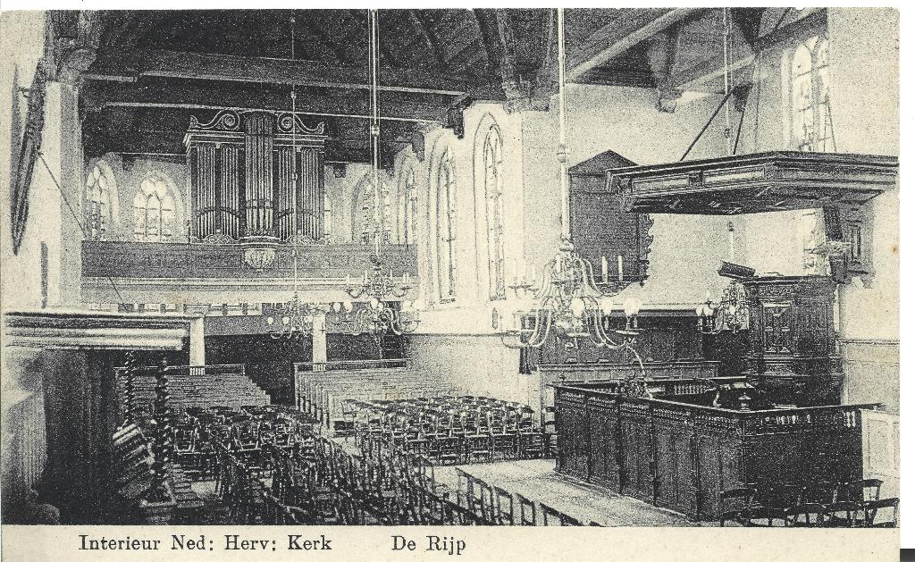 De Rijp Ned Herv Kerk interieur orgel, Ophalen of Verzenden, Voor 1920, Ongelopen, Noord-Holland