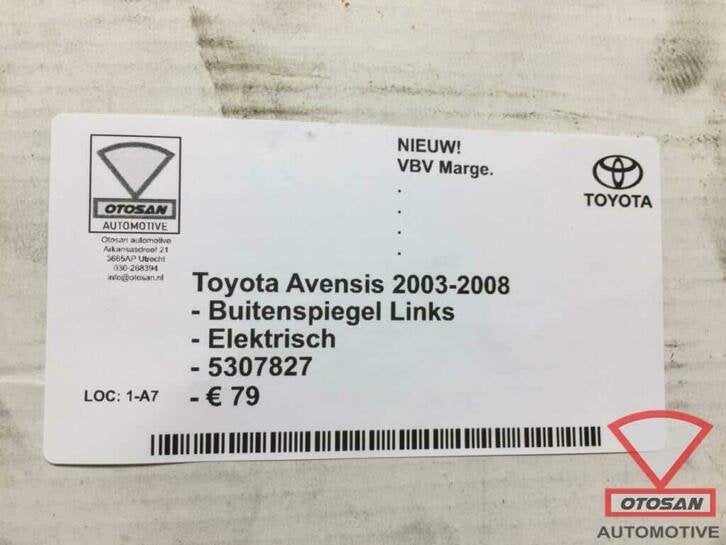 toyota avensis 2003 2008 buitenspiegel spiegel links elekt., Auto-onderdelen, Info@toyota.co.jp, Nieuw, Toyota Motor Corporation