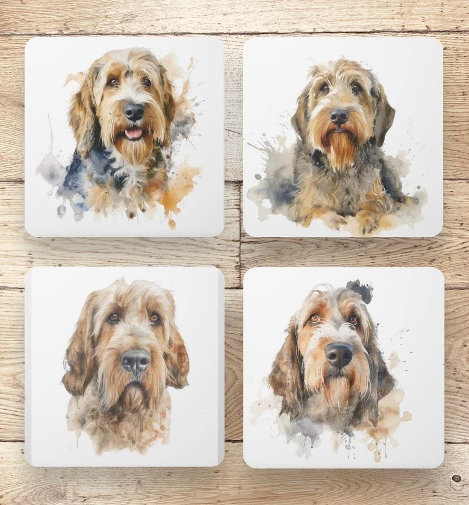 Otterhound Aquarel onderzetters met houder, Ophalen of Verzenden, Nieuw