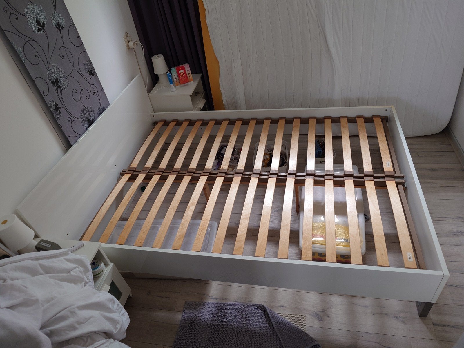 Bed 2 persoons, in nette staat, 1,40x2,00mtr., Huis en Inrichting, Ophalen, Wit, Tweepersoons, 140 cm