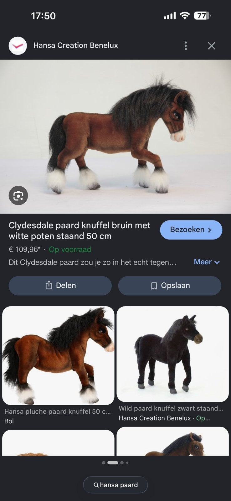 Clydesdale paard hansa, Ophalen, Zo goed als nieuw