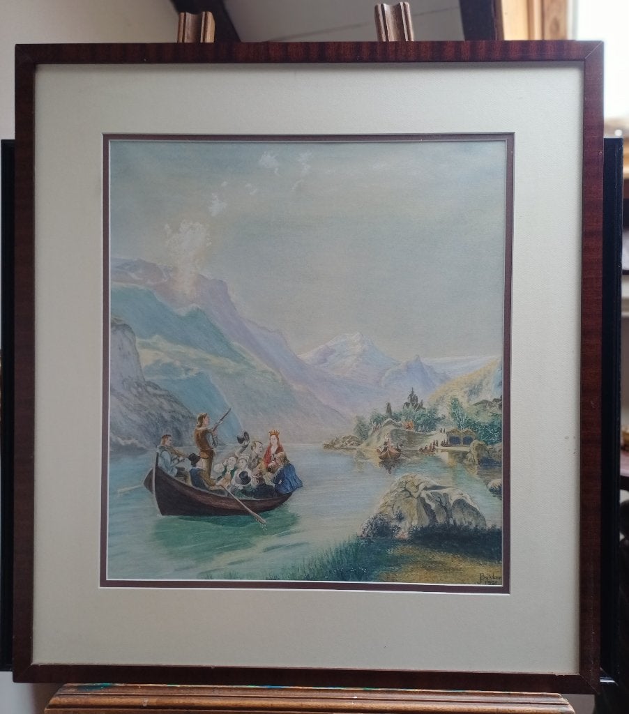 Pasteltekening romantische school, Antiek en Kunst, Ophalen