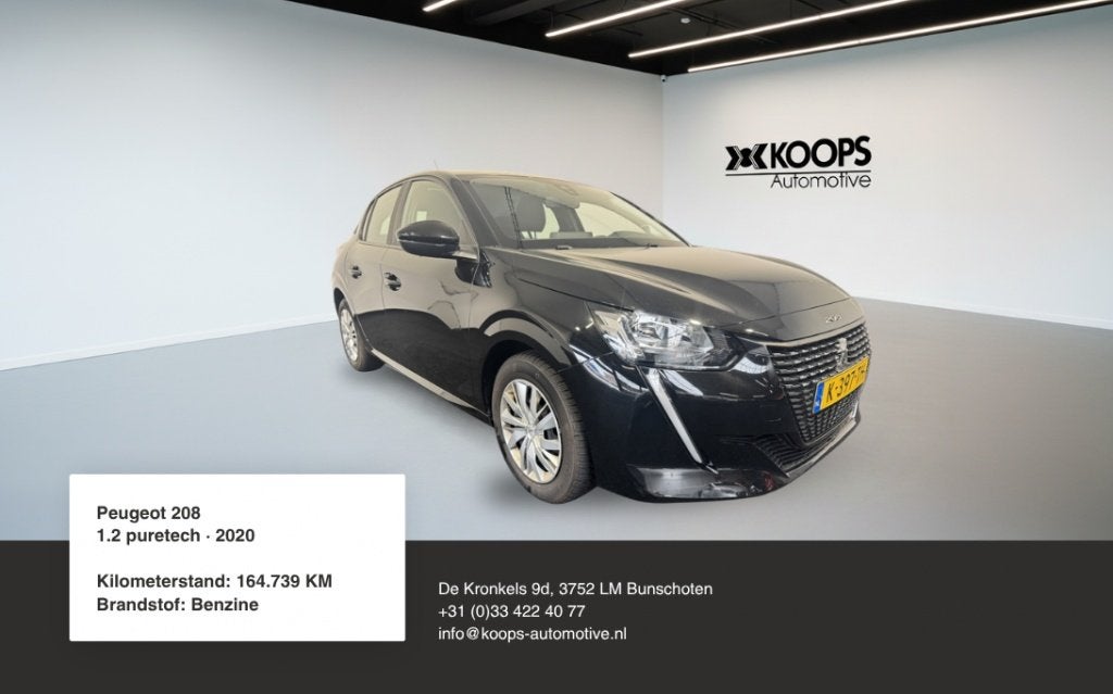 Peugeot 208 1.2 PureTech Active Car play | cruise control |, Auto's, Peugeot, Lichtsensor, Stof, 1199 cc, Zwart