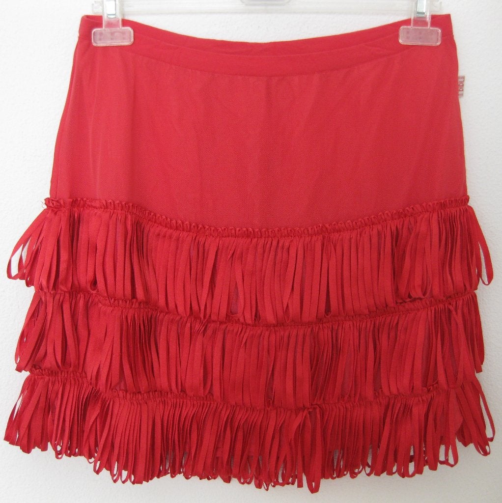 Didi Rok / Rokje rood - koraalrood met slierten maat S Nieuw, Kleding | Dames, Maat 38/40 (M), Didi, Ophalen of Verzenden, Zo goed als nieuw