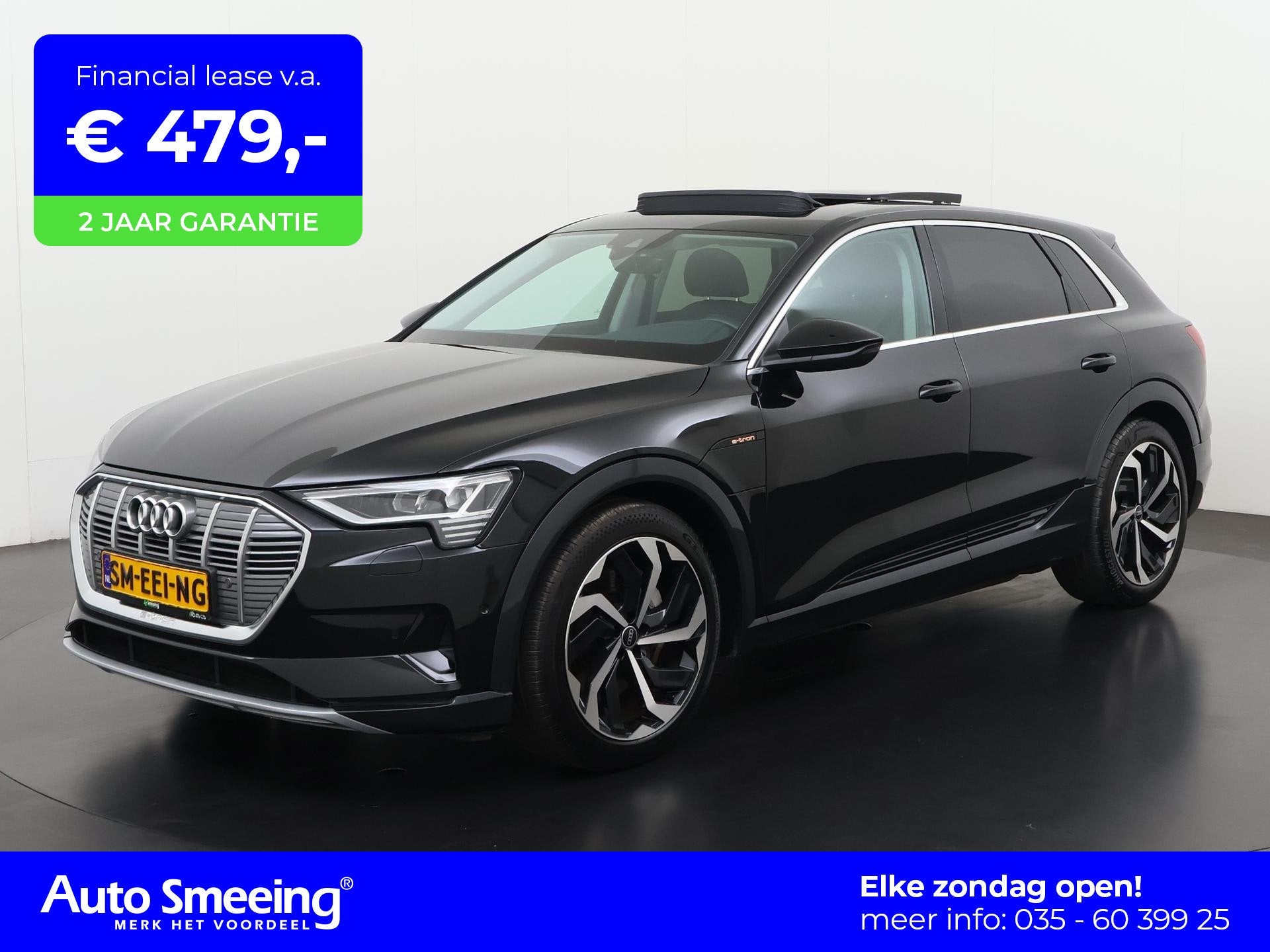 Audi e-tron 55 quattro Advanced 95 kWh | Trekhaak | Panorama, Auto's, Automaat, Zwart, 95 kWh, Zwart