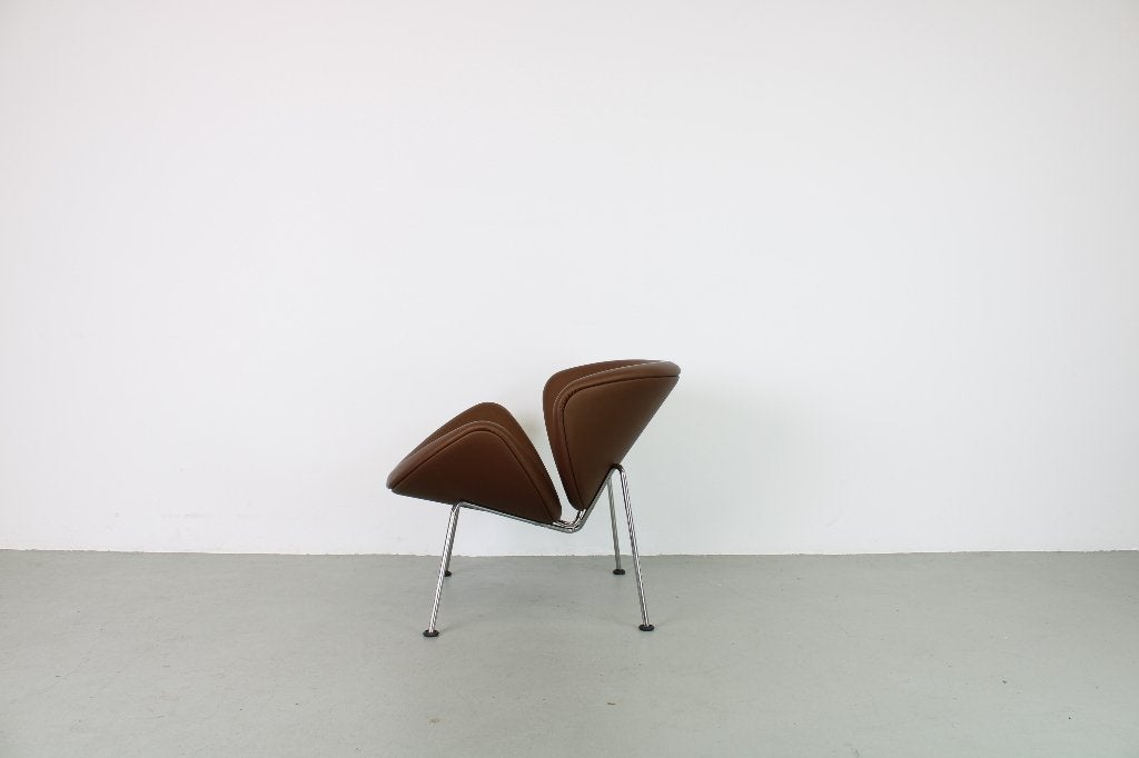 Artifort Orange Slice fauteuil, bruin, Ophalen, Gebruikt, 75 tot 100 cm, Metaal