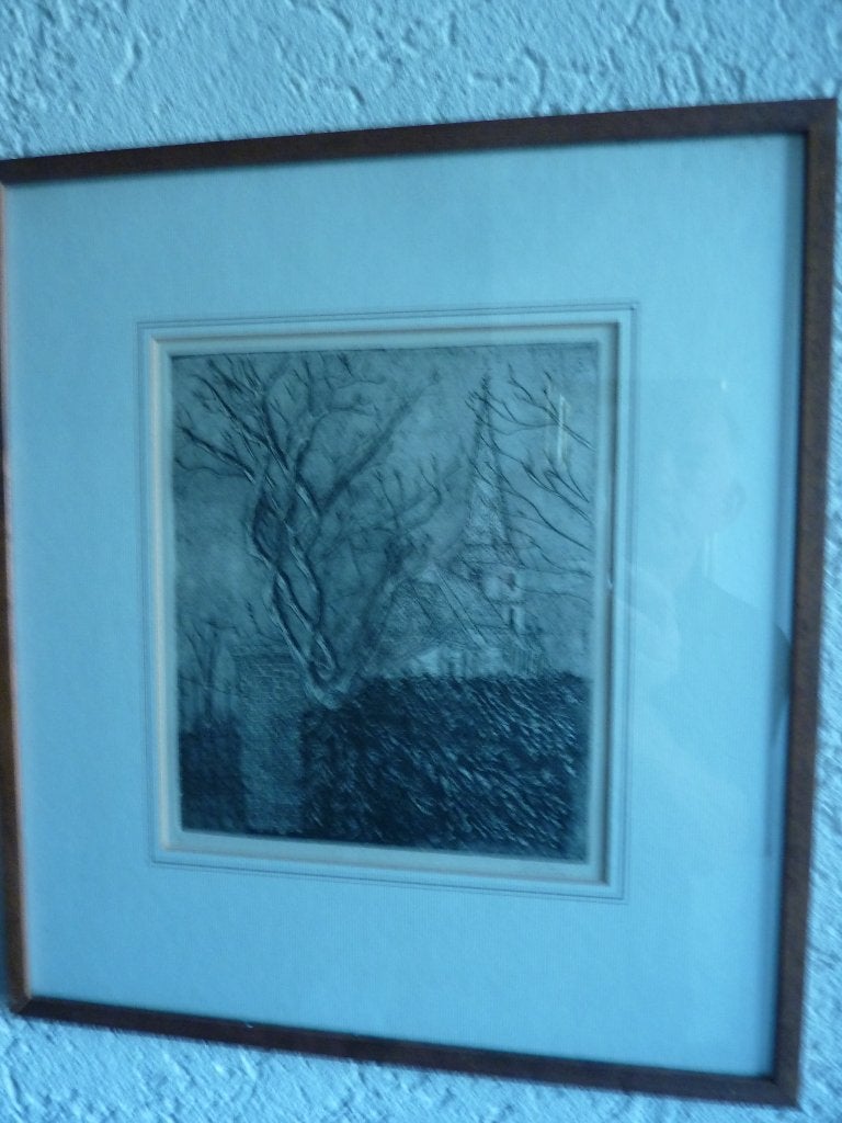 oude tekening in oude lijst, Ophalen of Verzenden