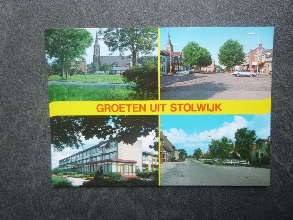 Stolwijk, groeten uit/kerk/auto, Verzenden, 1980 tot heden, Ongelopen, Noord-Brabant