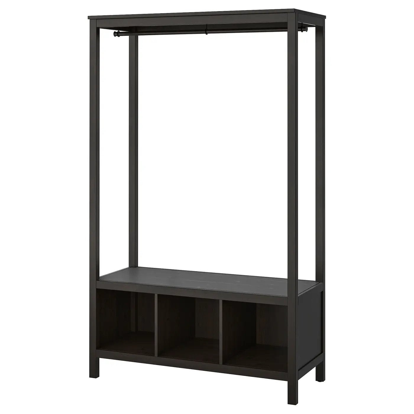 IKEA HEMNES open kledingkast – zwartbruin, Met plank(en), 100 tot 150 cm, 200 cm of meer, Ophalen of Verzenden