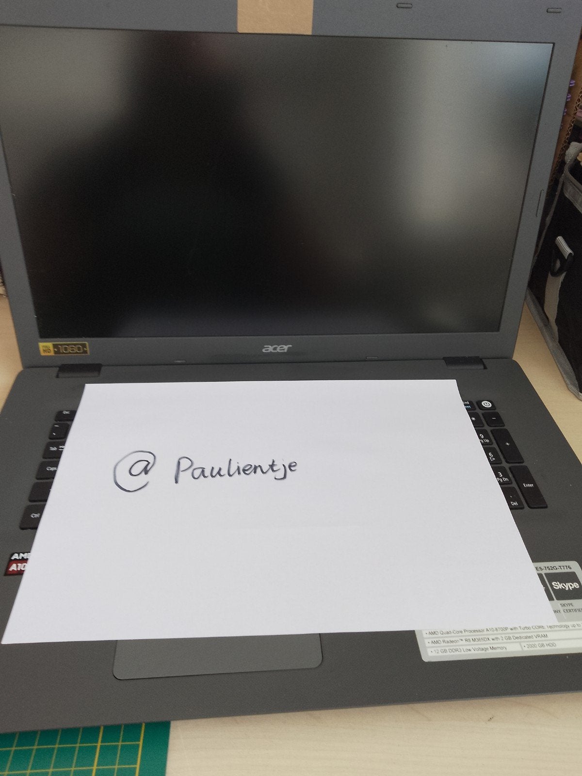 acer Windows laptop aspire e17, Qwerty, 8 GB, Ophalen of Verzenden, SSD