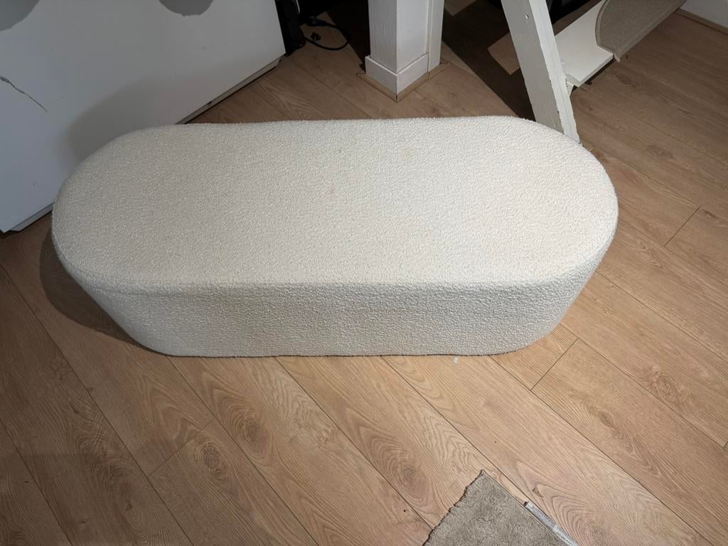 Teddy poef wit/creme, Ophalen of Verzenden, Zo goed als nieuw, Rechthoekig, Minder dan 50 cm