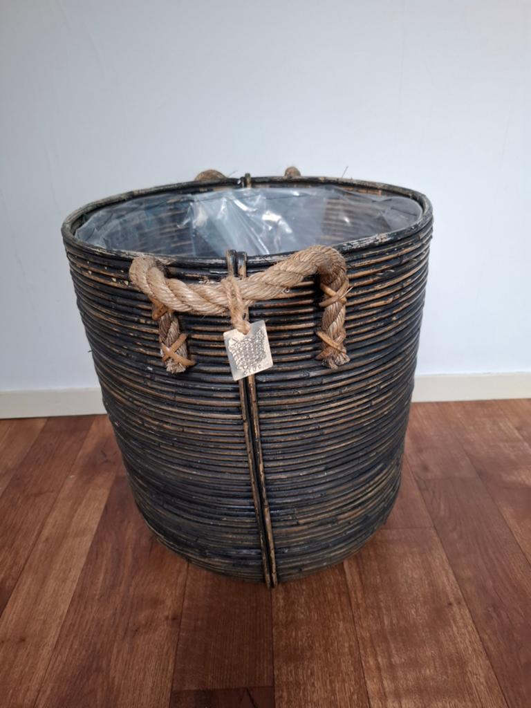 Grote rotan mand '2015'  van de Griend Ameide met hengsels, Huis en Inrichting, Woonaccessoires | Schalen en Manden, Ophalen, Rond