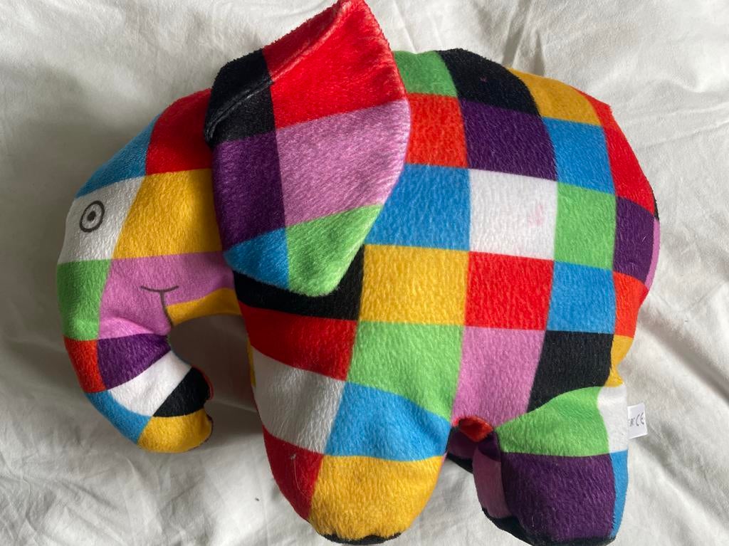 Elmer de Olifant knuffel - 27 cm - Eric Carle, Gebruikt, Overige merken, Overige karakters, Ophalen of Verzenden