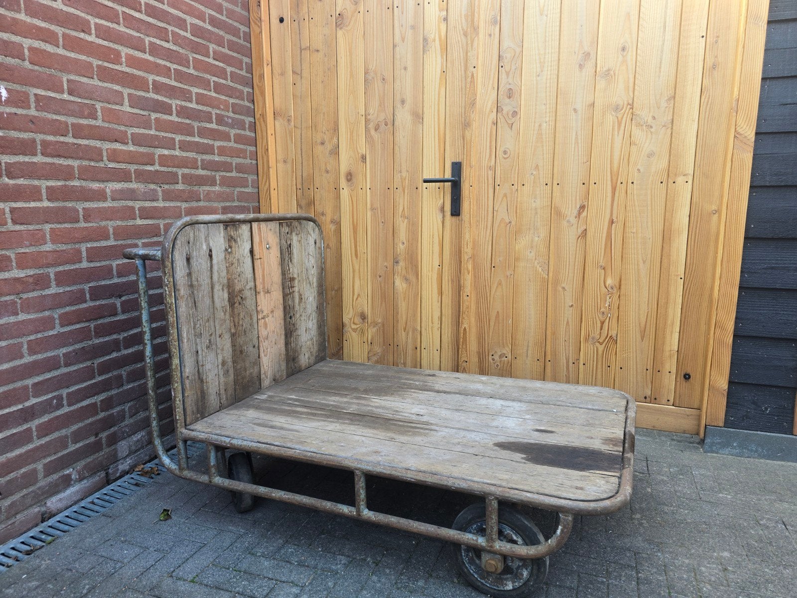 Industriële vintage transportkar / magazijnwagen, Ophalen, Gebruikt, Transportkar