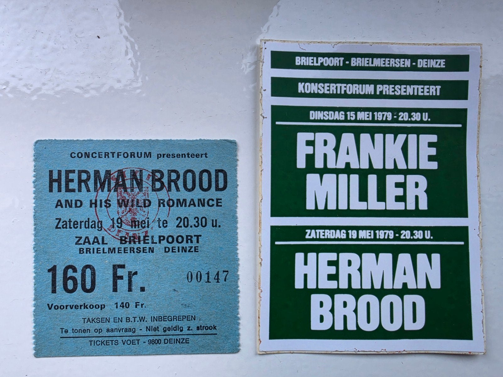 herman brood toeganskaartje + flyertje, Eén persoon