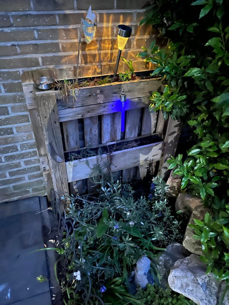 Pallet plantenbak met worteldoek, Tuin en Terras, Ophalen, Gebruikt, Balkon, 60 tot 100 cm