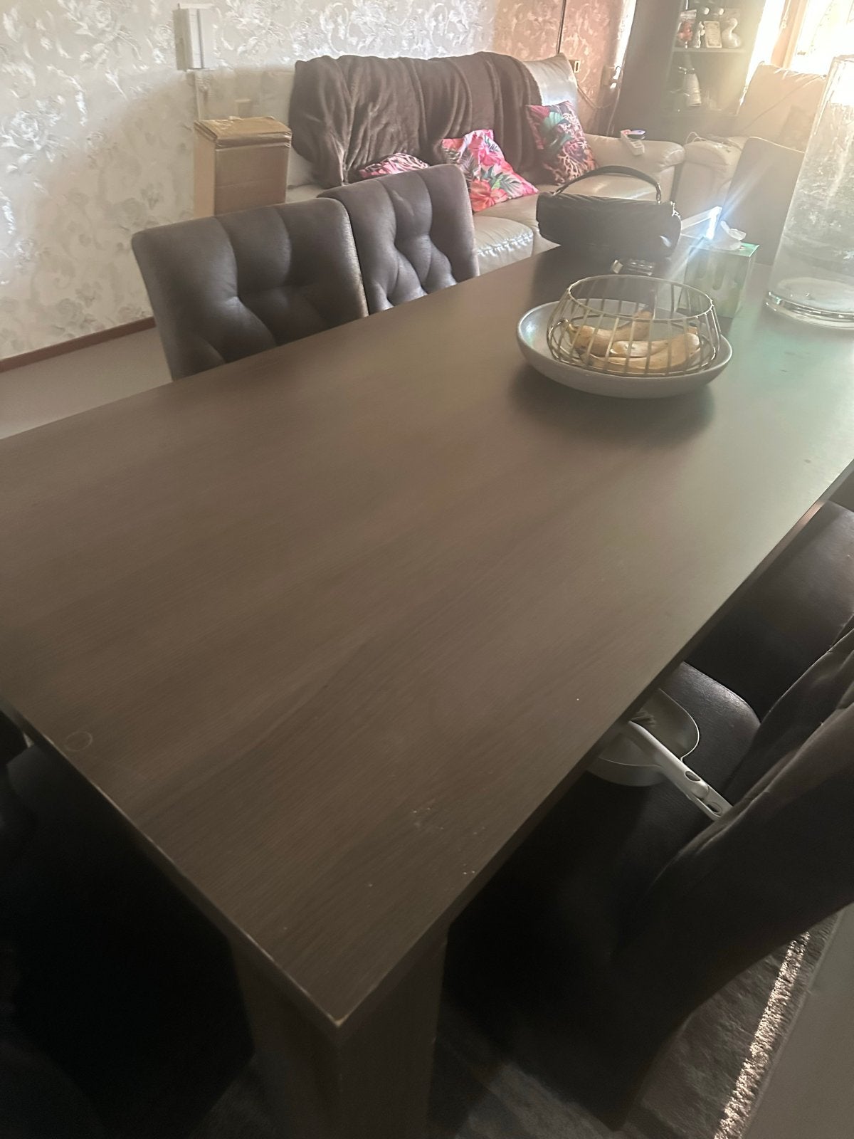 Eethoek met 6 stoelen, Huis en Inrichting, Tafels | Eettafels, Gebruikt, 100 tot 150 cm, Ophalen of Verzenden, Vijf personen of meer