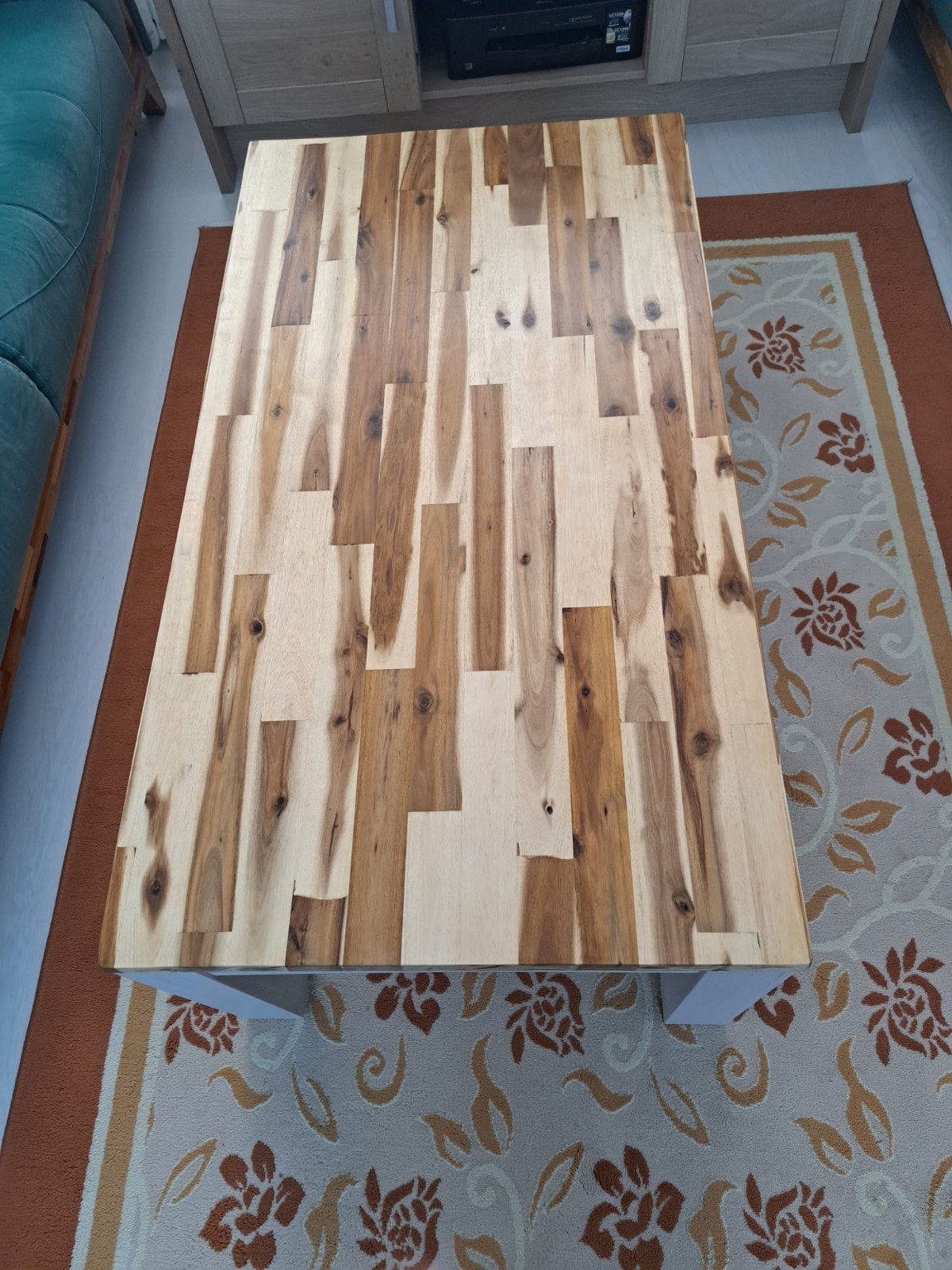 Salontafel met houten blad (120x65 cm), Ophalen, Gebruikt