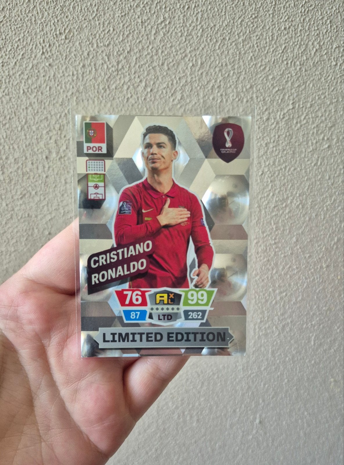 Panini Adrenalyn World Cup Cristiano Ronaldo Limited Edition, Ophalen of Verzenden, Zo goed als nieuw, Plaatje