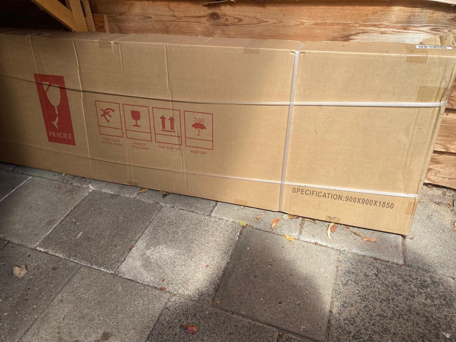 Douchecabine 90x90x185 cm vierkant chroom nieuw in doos, Ophalen, Nieuw, Met douche