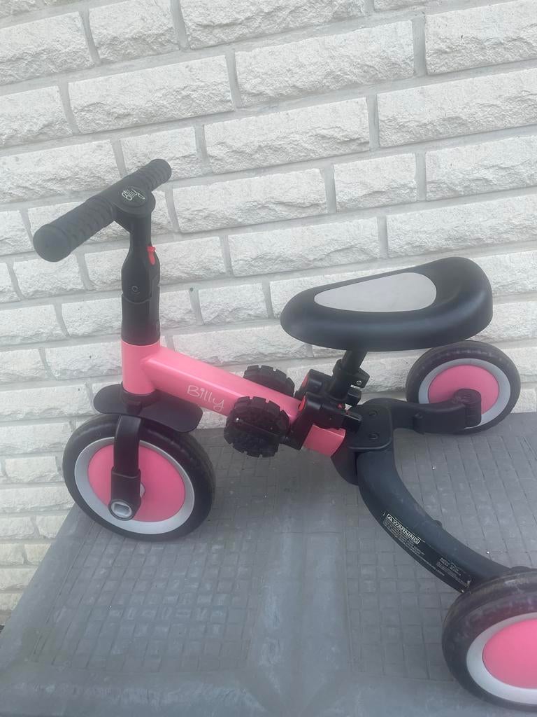 Billy 3-in-1 loopfiets/driewieler roze, Fietsen en Brommers, Fietsen | Driewielers, Zo goed als nieuw, Verstelbare zitting, Ophalen of Verzenden