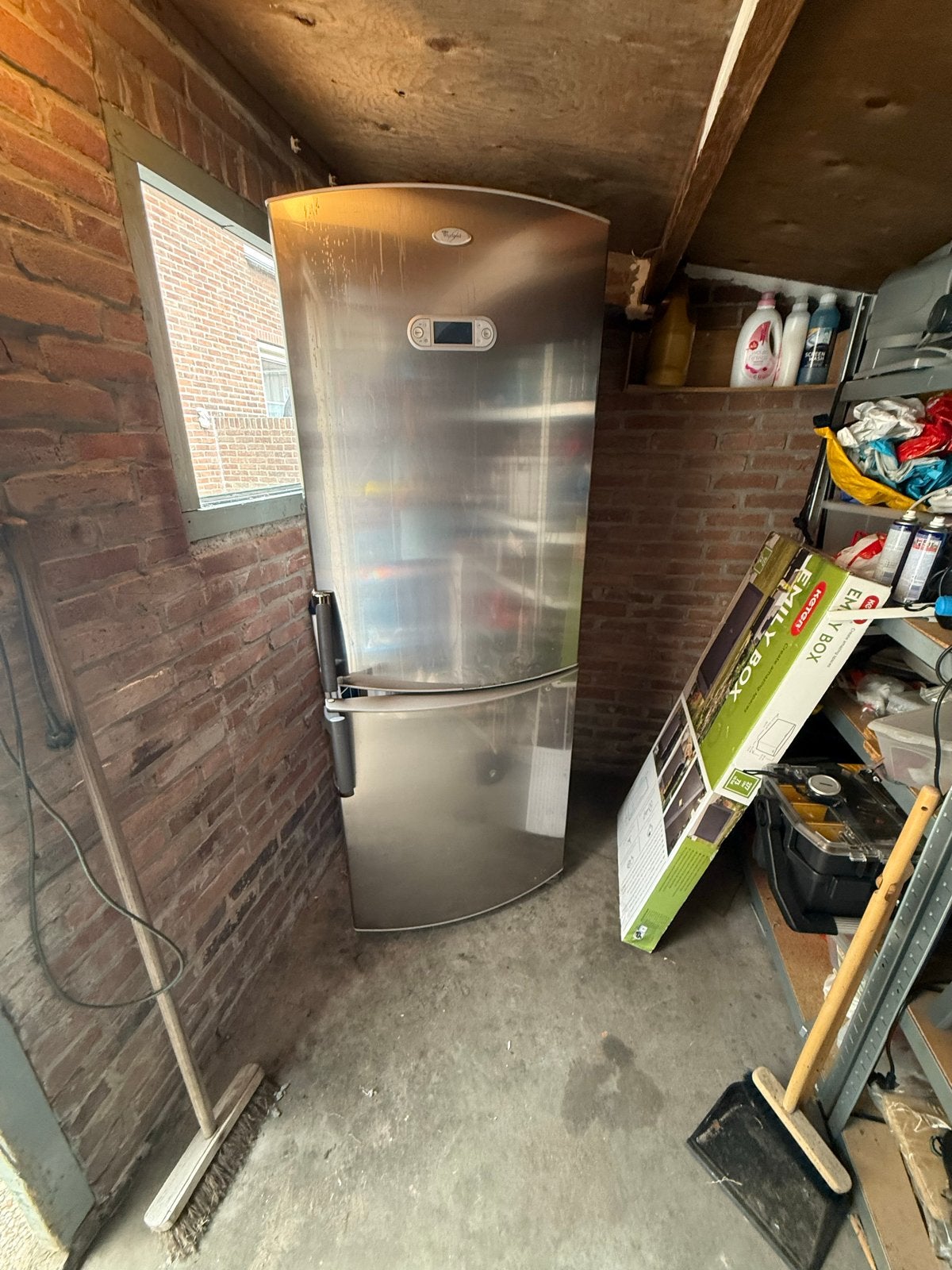 Whirlpool 425L Koel-vriescombinatie RVS – No Frost, Ophalen, Gebruikt, 200 liter of meer, 60 cm of meer