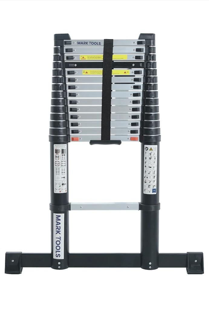 Telescoopladder - 5,20 meter MARK TOOLS PRO + GRATIS tas, Ophalen of Verzenden, Zo goed als nieuw, 4 meter of meer