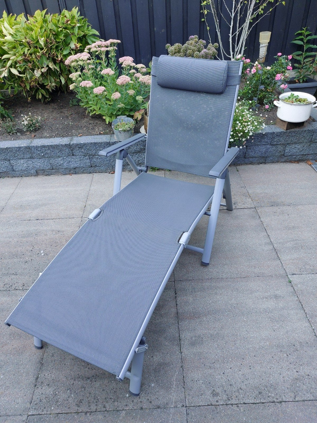 relax tuinstoel, Tuin en Terras, Ophalen, Zo goed als nieuw, Textileen, Inklapbaar