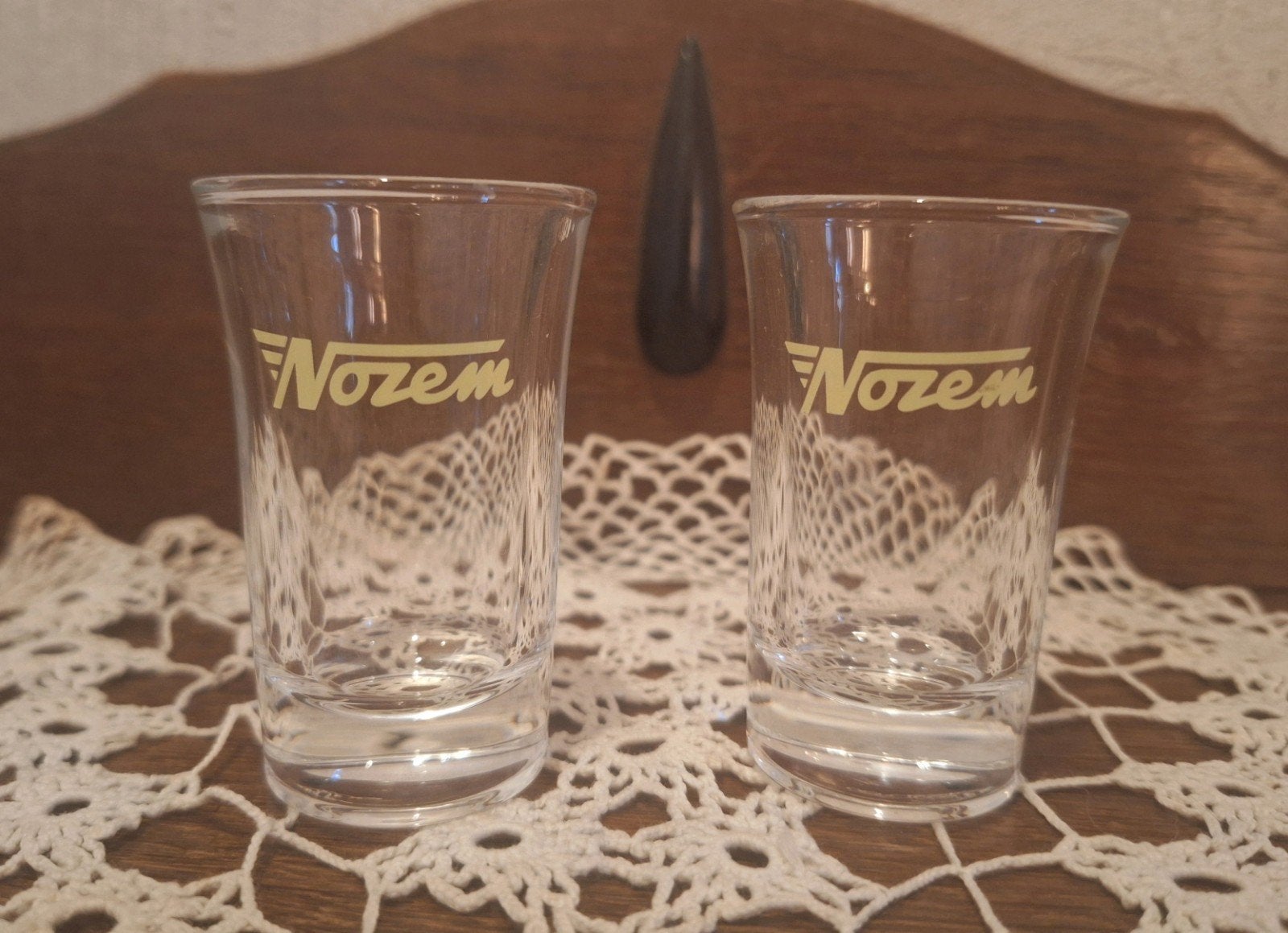 2 Nozem shotglaasjes, Ophalen of Verzenden, Gebruikt, Gebruiksvoorwerp