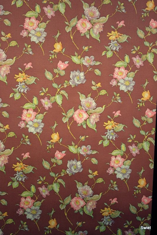 10313 klassiek bloemenbehang in warme tinten swiet, Ophalen of Verzenden, Geel