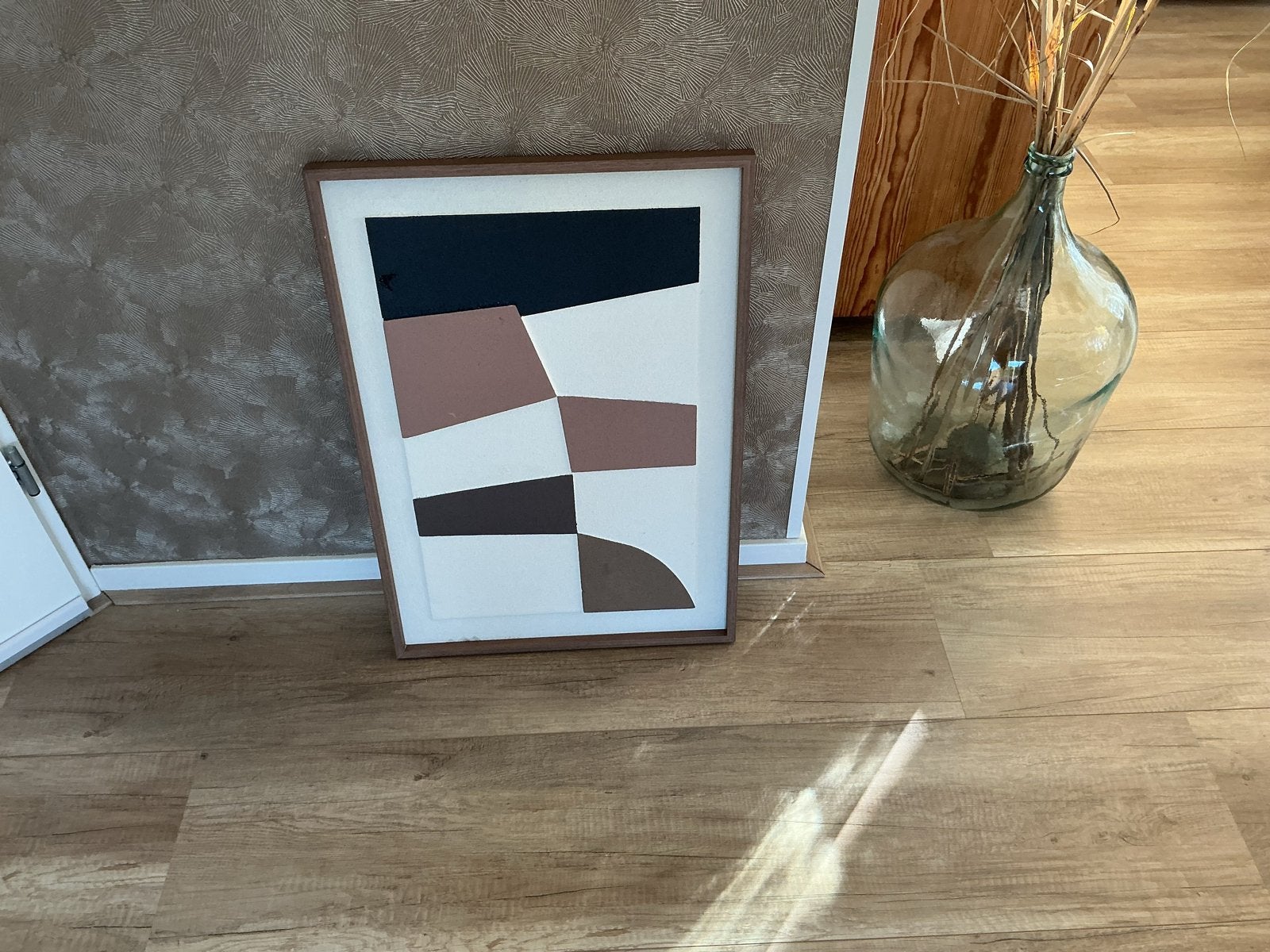 Abstract kunstwerk in lijst - 68x47,5 cm, Antiek en Kunst, Ophalen
