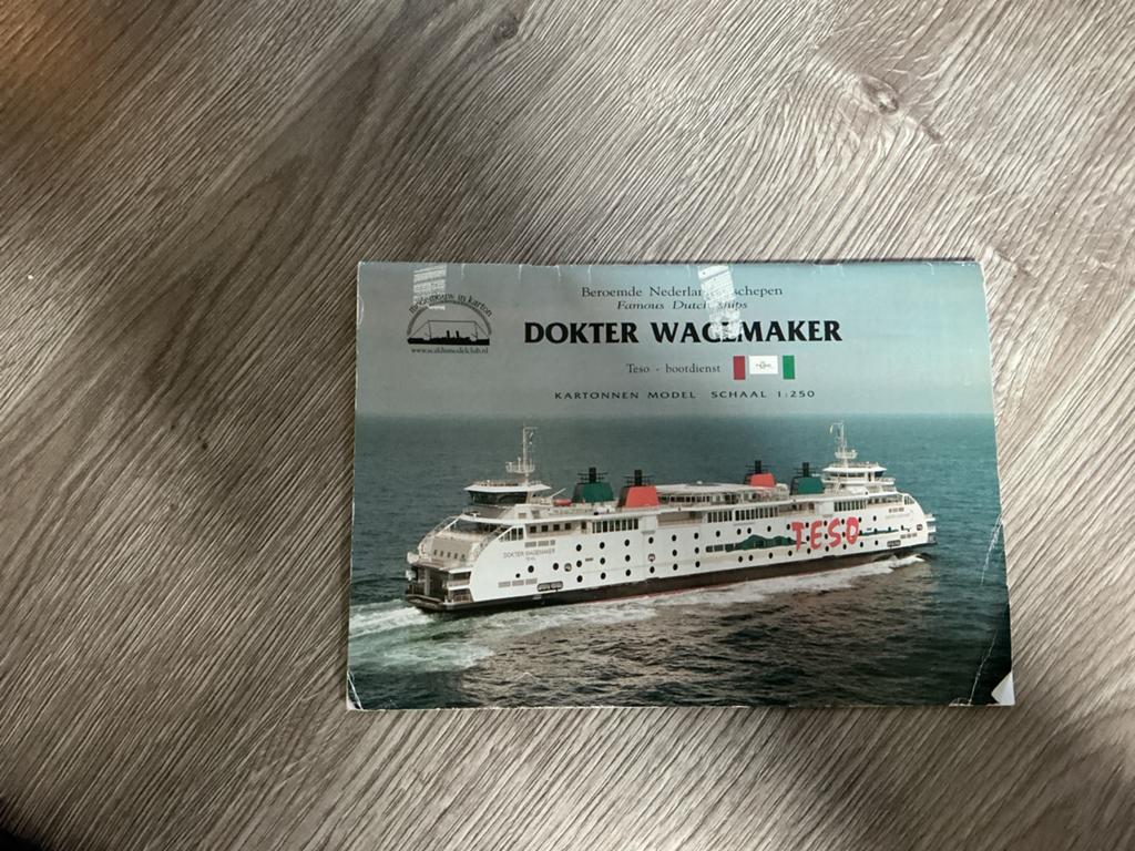 Kartonnen model veerboot Dokter Wagemaker (TESO), Ophalen of Verzenden, Nieuw, Overige merken