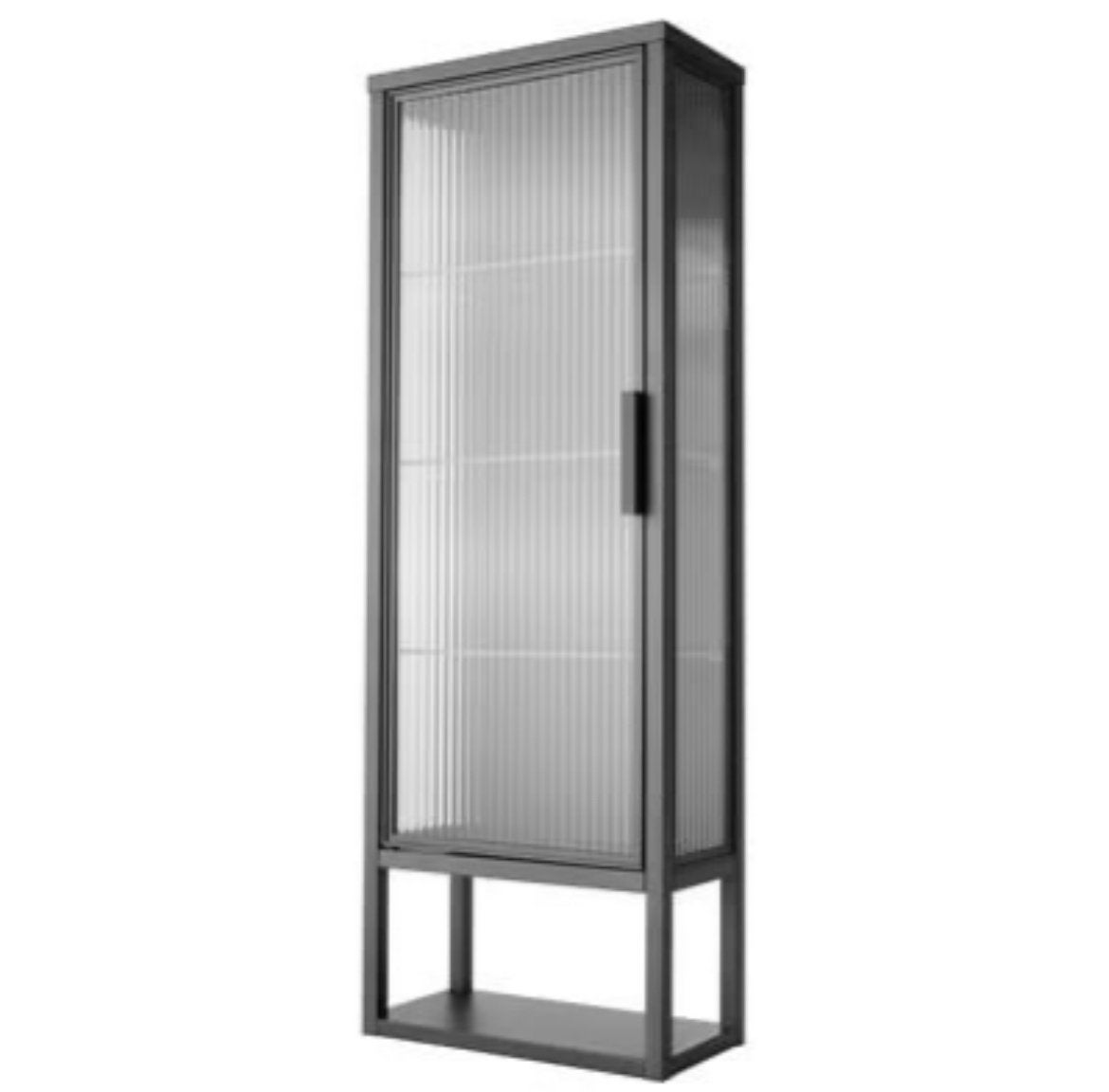 Badkamerkast m planken/glazen deur, antraciet, 36x18x102 cm, Huis en Inrichting, Badkamer | Badkamermeubels, Ophalen, Zo goed als nieuw