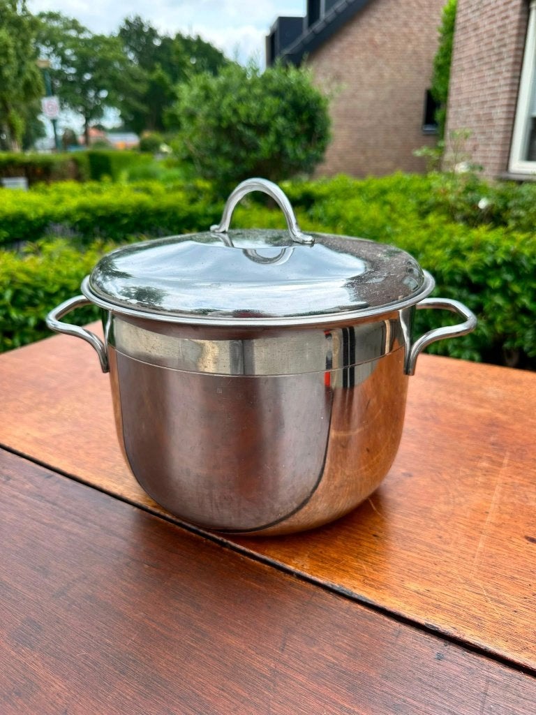 RVS Kookpan met Deksel - Gebruikt, Ophalen of Verzenden, Zo goed als nieuw, Rvs, Kookpan of Snelkookpan