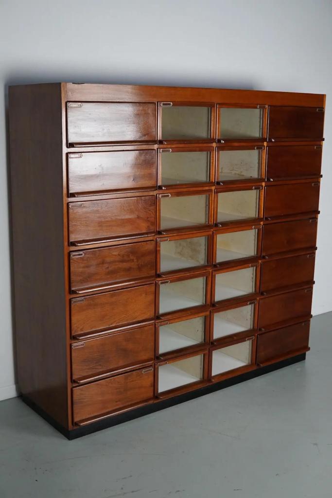 Grote Vintage Nederlandse Houten Fourniturenkast, Niet ingevuld, Gebruikt, 5 laden of meer, 150 tot 200 cm
