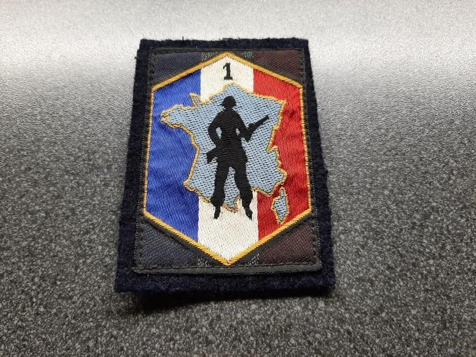 Frankrijk  -  1e  Franse Leger -  patch 85 x60 mm., Verzamelen, Ophalen of Verzenden, Landmacht, Overige gebieden, Embleem of Badge