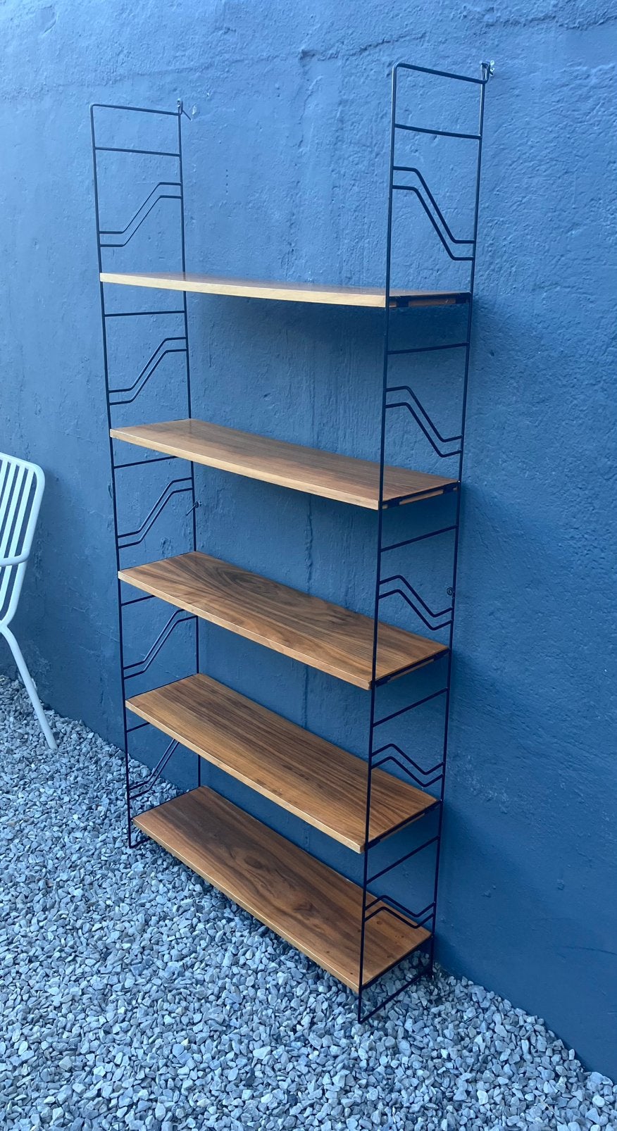 2 prachtige Vintage wandrekken / String rekken / teak, Ophalen, Met plank(en), Gebruikt, Minder dan 150 cm