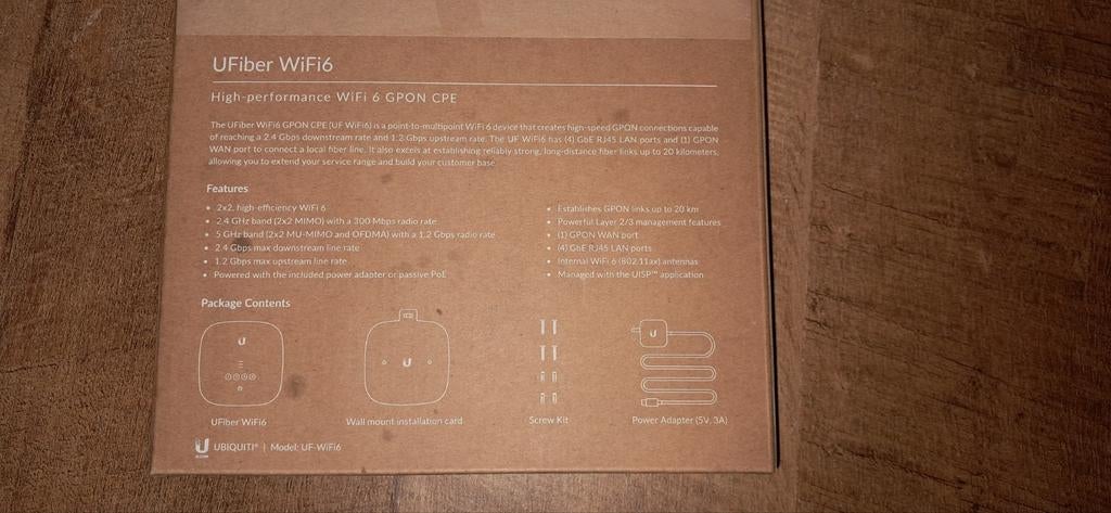 Ubiquiti UFiber WiFi6 GPON CPE, Ophalen, Ubiquiti