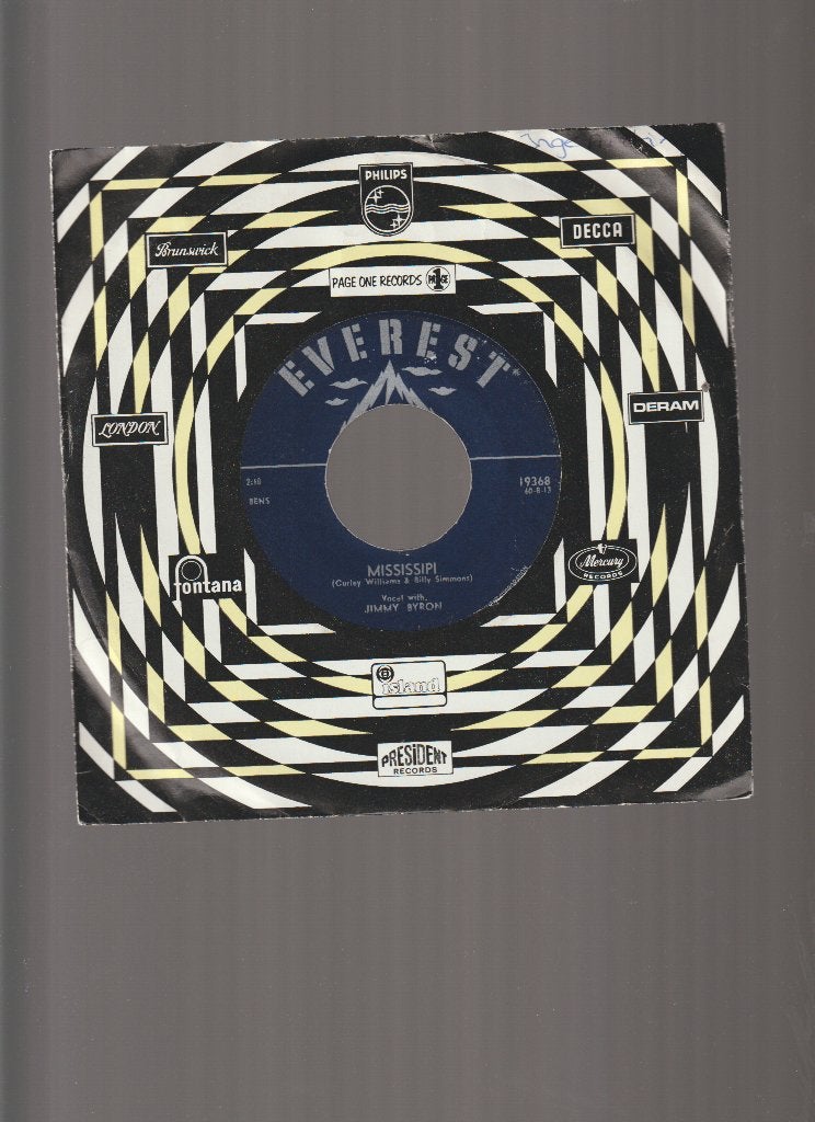 JIMMY  BYRON  --  MISSISSIPI  //  ROCK  'N'  ROLL, Gebruikt, Verzenden, Originele persing, 7 inch
